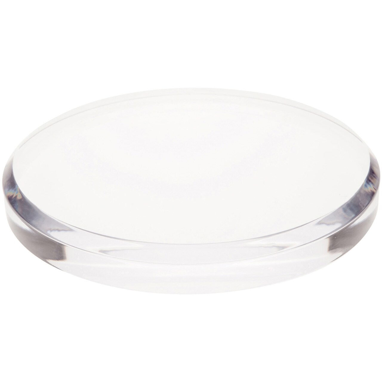 Plymor Clear Acrylic Beveled Round Display Base, 8" W x 8" D x 1" H